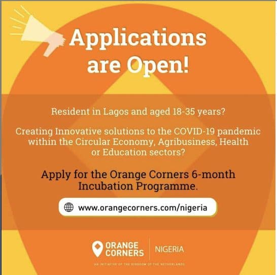 Orange Corners Nigeria Incubation Programme 2021 for young Entrepreneurs.